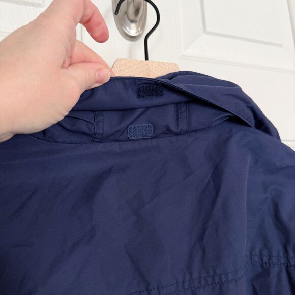 Eddie Bauer Mens XL Navy Blue Windbreaker Jacket Hidden Hood Pockets Outdoor - Picture 7 of 14